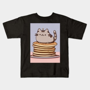 A cute breakfast pusheen Kids T-Shirt